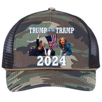 Trump Or The Tramp 2024 Vote For Trump Trump Vance 2024 Retro Rope Trucker Hat Cap