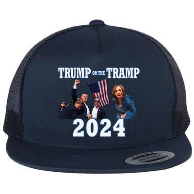 Trump Or The Tramp 2024 Vote For Trump Trump Vance 2024 Flat Bill Trucker Hat