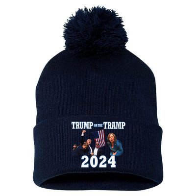 Trump Or The Tramp 2024 Vote For Trump Trump Vance 2024 Pom Pom 12in Knit Beanie