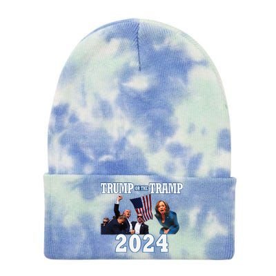 Trump Or The Tramp 2024 Vote For Trump Trump Vance 2024 Tie Dye 12in Knit Beanie