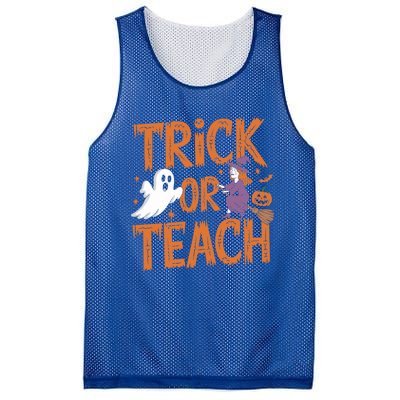 Trick Or Teach Halloween For Teachers Classroom Fun Witch Meaningful Gift Mesh Reversible Basketball Jersey Tank