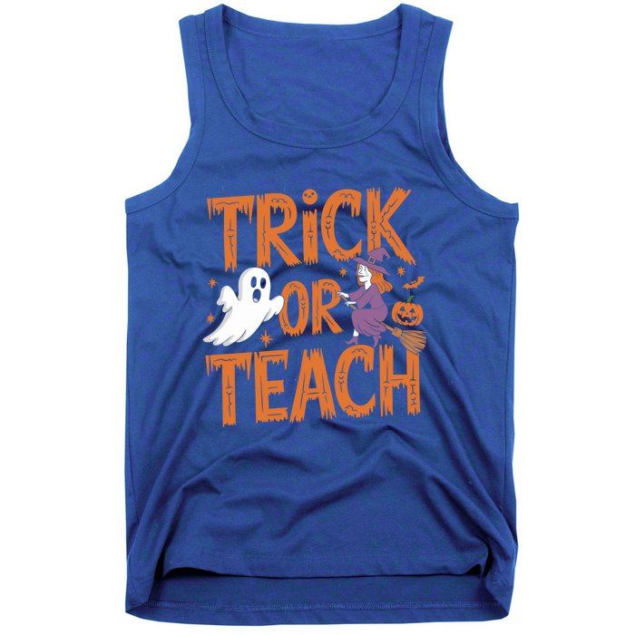 Trick Or Teach Halloween For Teachers Classroom Fun Witch Meaningful Gift Tank Top