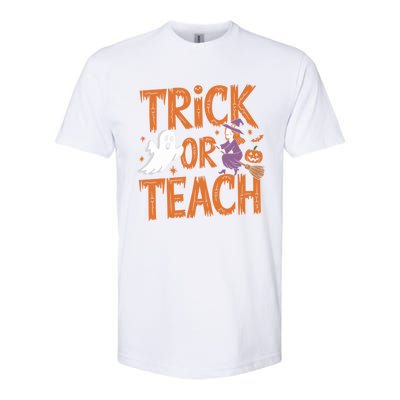 Trick Or Teach Halloween For Teachers Classroom Fun Witch Meaningful Gift Softstyle CVC T-Shirt