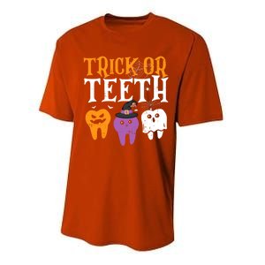 Trick Or Teeth Funny Dental Halloween Treat Dentist Gift Performance Sprint T-Shirt