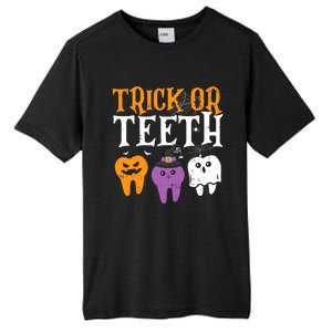 Trick Or Teeth Funny Dental Halloween Treat Dentist Gift Tall Fusion ChromaSoft Performance T-Shirt