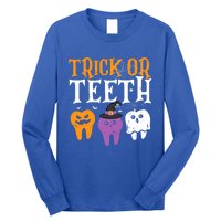 Trick Or Teeth Funny Dental Halloween Treat Dentist Gift Long Sleeve Shirt