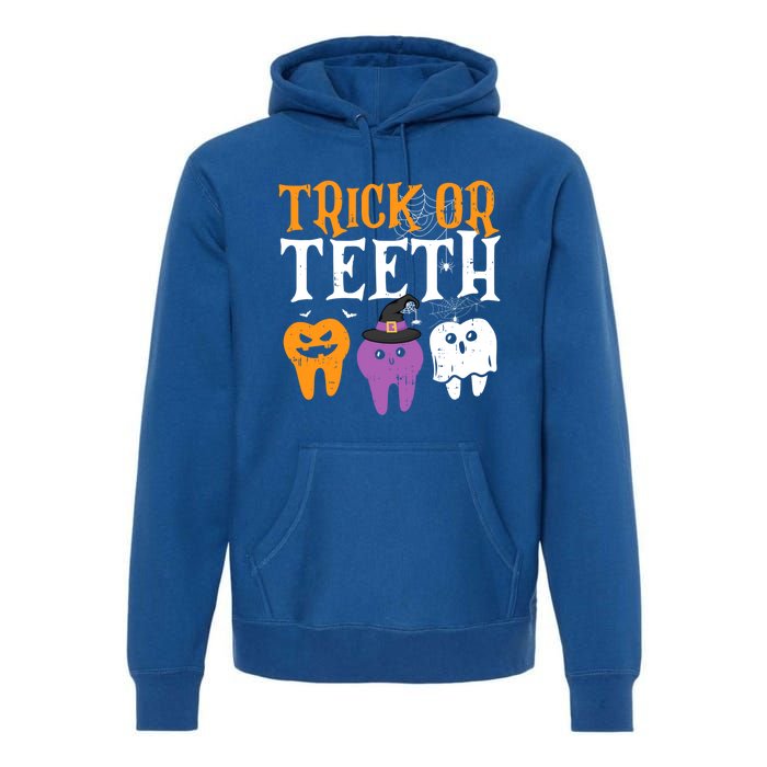 Trick Or Teeth Funny Dental Halloween Treat Dentist Gift Premium Hoodie