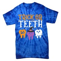 Trick Or Teeth Funny Dental Halloween Treat Dentist Gift Tie-Dye T-Shirt