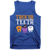 Trick Or Teeth Funny Dental Halloween Treat Dentist Gift Tank Top