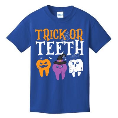 Trick Or Teeth Funny Dental Halloween Treat Dentist Gift Kids T-Shirt