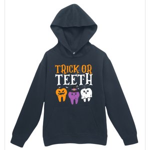 Trick Or Teeth Funny Dental Halloween Treat Dentist Gift Urban Pullover Hoodie