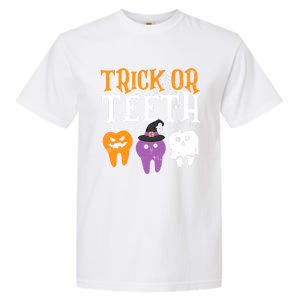 Trick Or Teeth Funny Dental Halloween Treat Dentist Gift Garment-Dyed Heavyweight T-Shirt