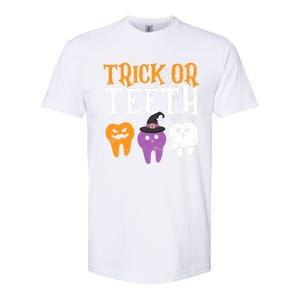 Trick Or Teeth Funny Dental Halloween Treat Dentist Gift Softstyle CVC T-Shirt