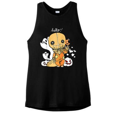 Trick Or Treat Funny Cute Sam Halloween 2022 Costume Ladies PosiCharge Tri-Blend Wicking Tank