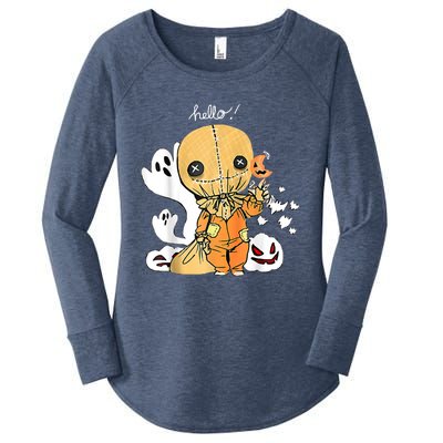 Trick Or Treat Funny Cute Sam Halloween 2022 Costume Women's Perfect Tri Tunic Long Sleeve Shirt