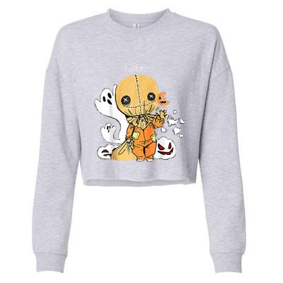 Trick Or Treat Funny Cute Sam Halloween 2022 Costume Cropped Pullover Crew