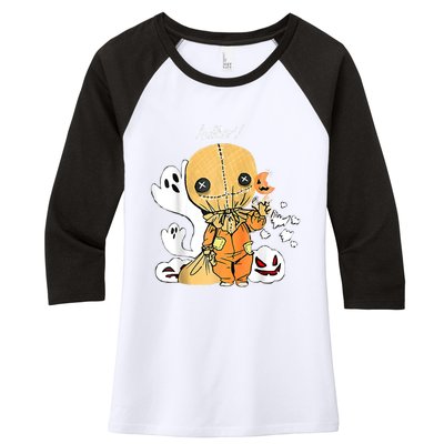 Trick Or Treat Funny Cute Sam Halloween 2022 Costume Women's Tri-Blend 3/4-Sleeve Raglan Shirt