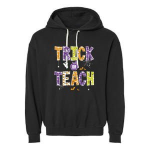 Trick Or Teach Retro Halloween Garment-Dyed Fleece Hoodie