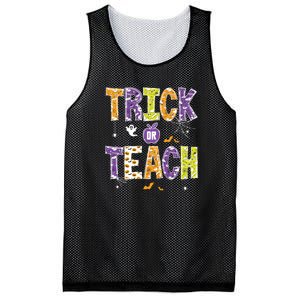 Trick Or Teach Retro Halloween Mesh Reversible Basketball Jersey Tank