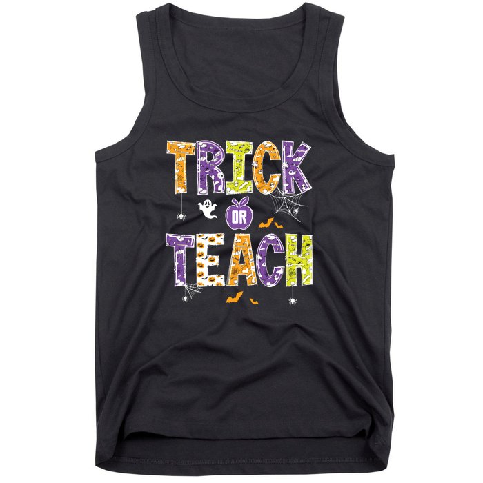 Trick Or Teach Retro Halloween Tank Top