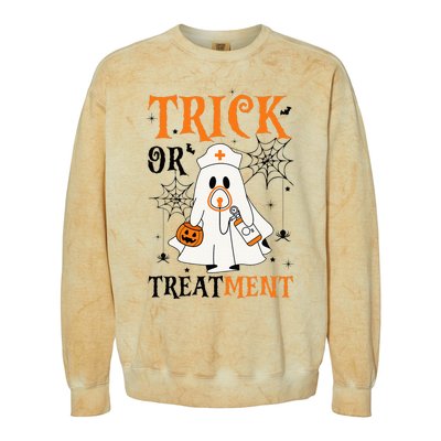 Trick Or Treatment Respiratory Therapist Nurse Halloween Colorblast Crewneck Sweatshirt