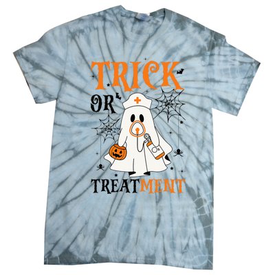 Trick Or Treatment Respiratory Therapist Nurse Halloween Tie-Dye T-Shirt