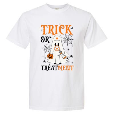 Trick Or Treatment Respiratory Therapist Nurse Halloween Garment-Dyed Heavyweight T-Shirt