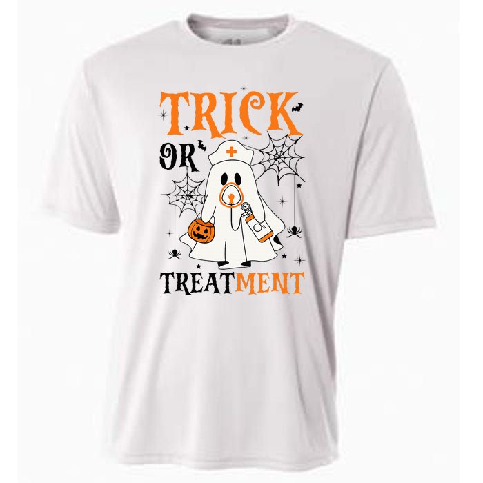 Trick Or Treatment Respiratory Therapist Nurse Halloween Cooling Performance Crew T-Shirt