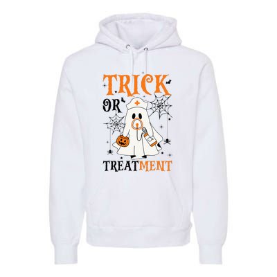 Trick Or Treatment Respiratory Therapist Nurse Halloween Premium Hoodie