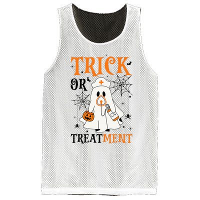 Trick Or Treatment Respiratory Therapist Nurse Halloween Mesh Reversible Basketball Jersey Tank