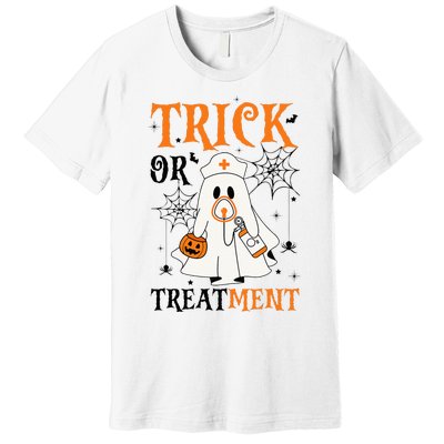 Trick Or Treatment Respiratory Therapist Nurse Halloween Premium T-Shirt