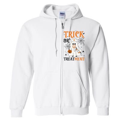 Trick Or Treatment Respiratory Therapist Nurse Halloween Full Zip Hoodie