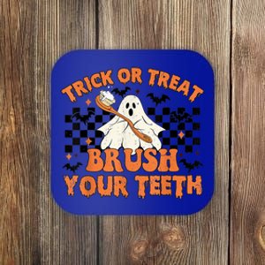 Trick Or Treat Brush Your Teeth Halloween Costume Spooky Gift Coaster