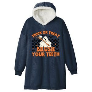 Trick Or Treat Brush Your Teeth Halloween Costume Spooky Gift Hooded Wearable Blanket