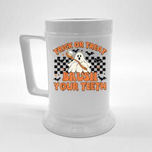 Trick Or Treat Brush Your Teeth Halloween Costume Spooky Gift Beer Stein