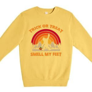 Trick Or Treat Smell My Feet Bigfoot Halloween Funny Premium Crewneck Sweatshirt