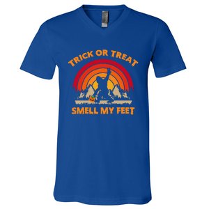 Trick Or Treat Smell My Feet Bigfoot Halloween Funny V-Neck T-Shirt