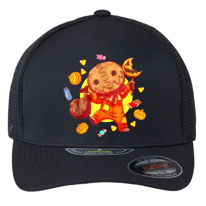 Trick Or Treat Cute Sam Funny Halloween 2024 Flexfit Unipanel Trucker Cap