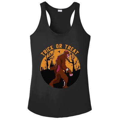 Trick Or Treat Last Minute Bigfoot Halloween Costume Gift Ladies PosiCharge Competitor Racerback Tank