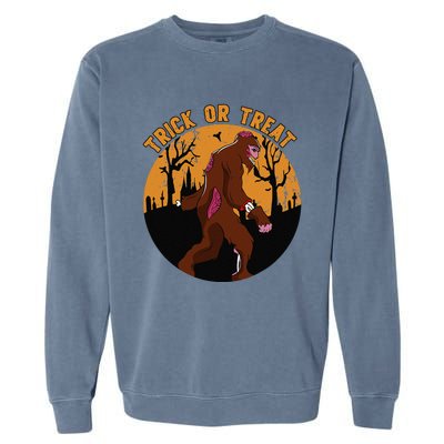 Trick Or Treat Last Minute Bigfoot Halloween Costume Gift Garment-Dyed Sweatshirt