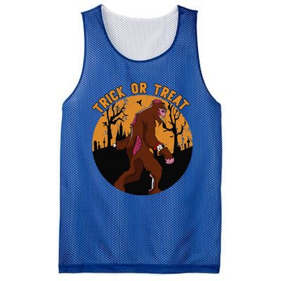 Trick Or Treat Last Minute Bigfoot Halloween Costume Gift Mesh Reversible Basketball Jersey Tank