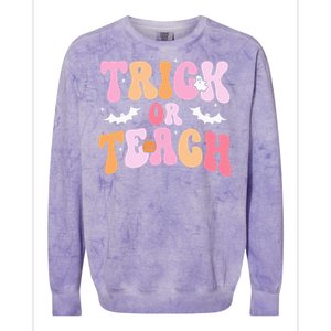 Trick Or Teach Halloween Teacher Teacher Life Colorblast Crewneck Sweatshirt