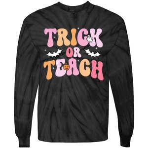 Trick Or Teach Halloween Teacher Teacher Life Tie-Dye Long Sleeve Shirt