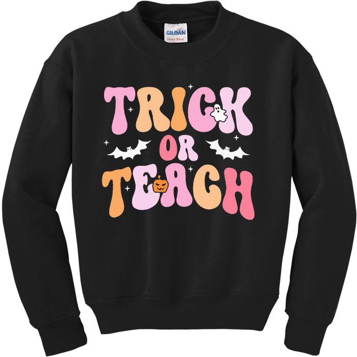 Trick Or Teach Halloween Teacher Teacher Life Kids Sweatshirt