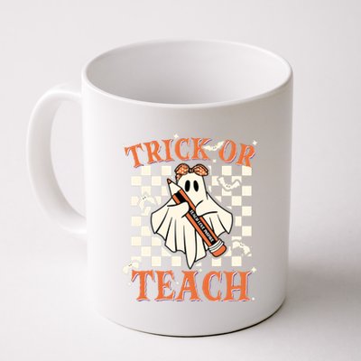 Trick Or Teach Funny Halloween Teacher Spooky Vibes Back To School Coffee Mug