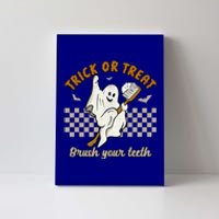 Trick Or Treat Brush Your Teeth Halloween Cute Ghost Dentist Gift Canvas