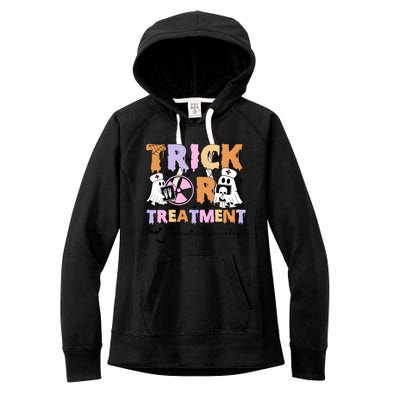 Trick Or Treatment Radiation Oncology Halloween Women's Fleece Hoodie