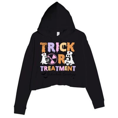 Trick Or Treatment Radiation Oncology Halloween Crop Fleece Hoodie