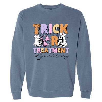 Trick Or Treatment Radiation Oncology Halloween Garment-Dyed Sweatshirt