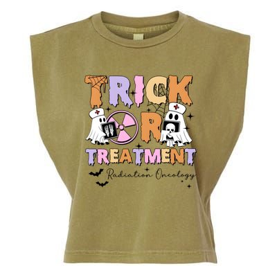 Trick Or Treatment Radiation Oncology Halloween Garment-Dyed Women's Muscle Tee